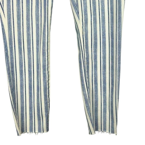 FRAME LE SKINNY DE JEANNE CROP STRIPED JEANS IN DUTCH BLUE NWT WOMEN'S SIZE 29 - Picture 3 of 15